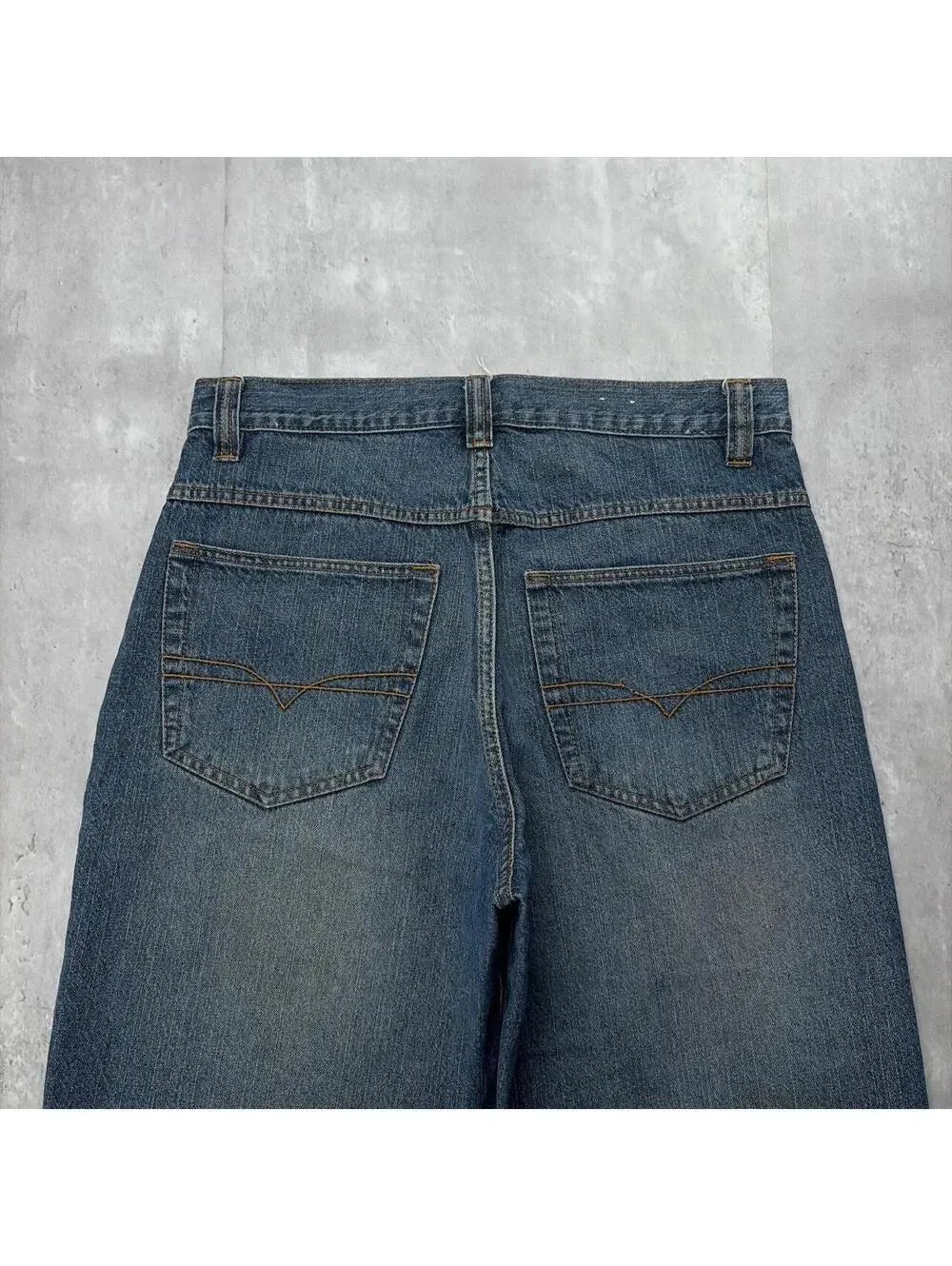 Y2K Dark Wash Anchor Blue Grunge Baggy Skater Denim Jorts